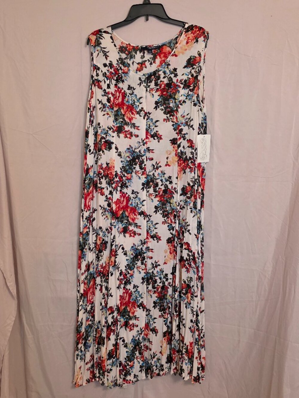 Denim 24/7 Tropical Print Crinkle Gauze Dress Size M